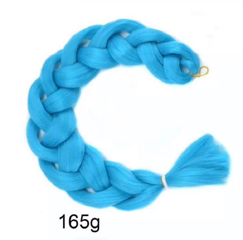 #7 Plauku Pluostas Kanekalonas 100cm 165g šviesiai mėlyna