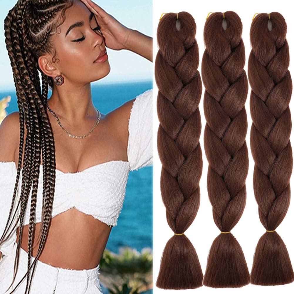 #6 Plauku pluostas kanekalonas 100cm 165g  ruda