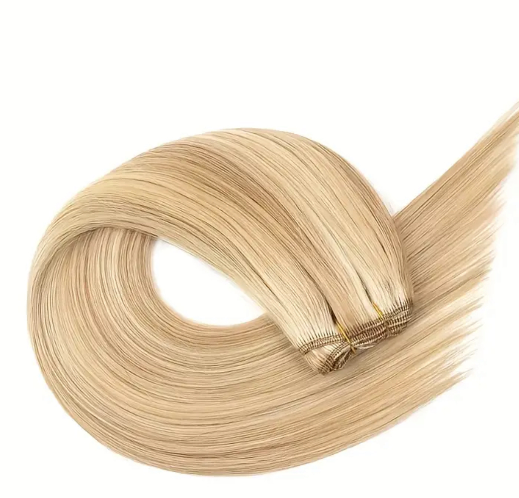 Naturalių plaukų tresai 50 cm #18P613 šilto atspalvio