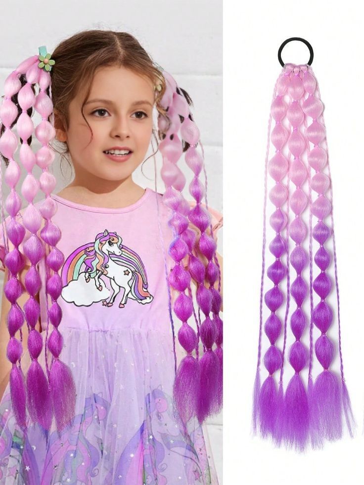 #1 Spalvotos burbulinės kasytės  su kanekalonu (Bubble braids)