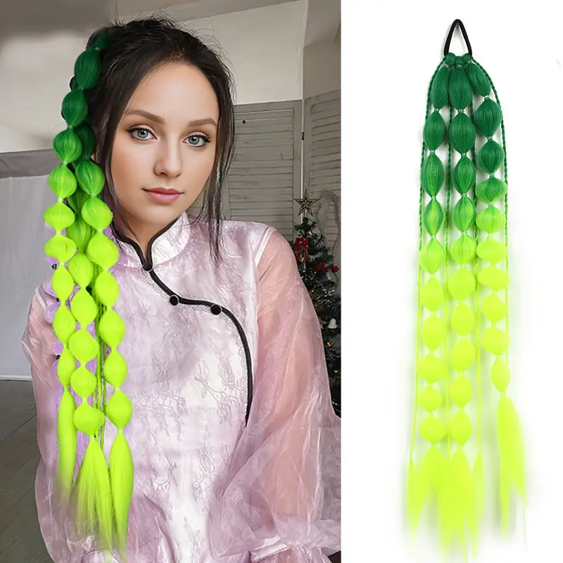 #6 Spalvotos burbulinės kasytės  su kanekalonu (Bubble braids)