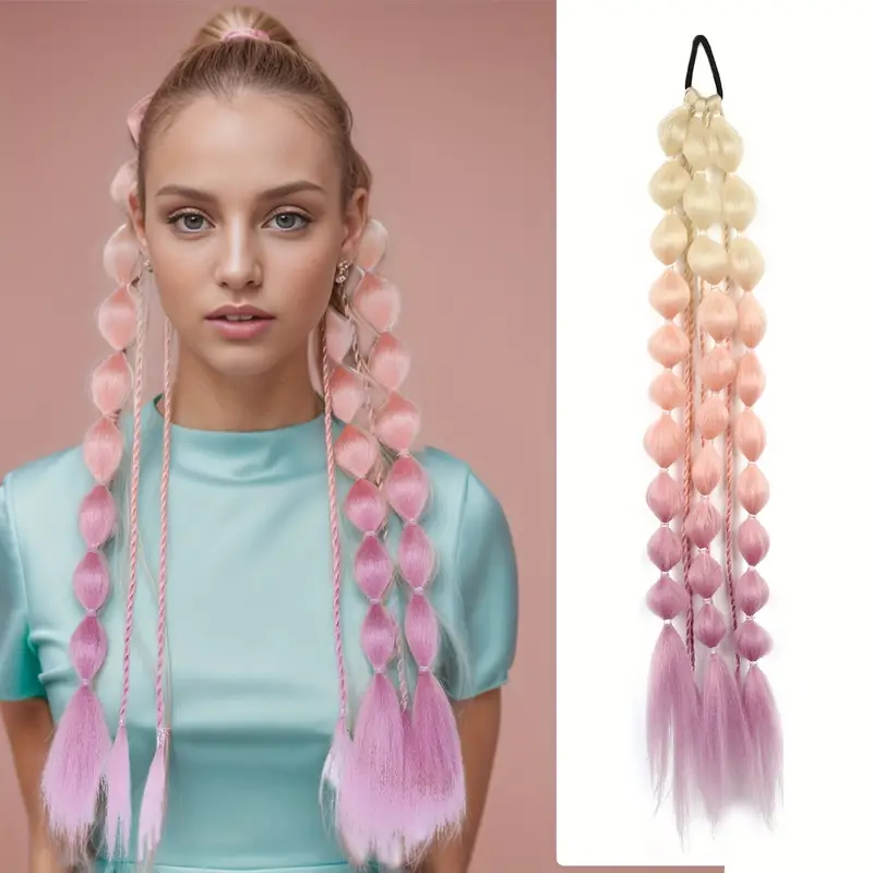 #8 Spalvotos burbulinės kasytės  rankų darbo (Bubble braids)