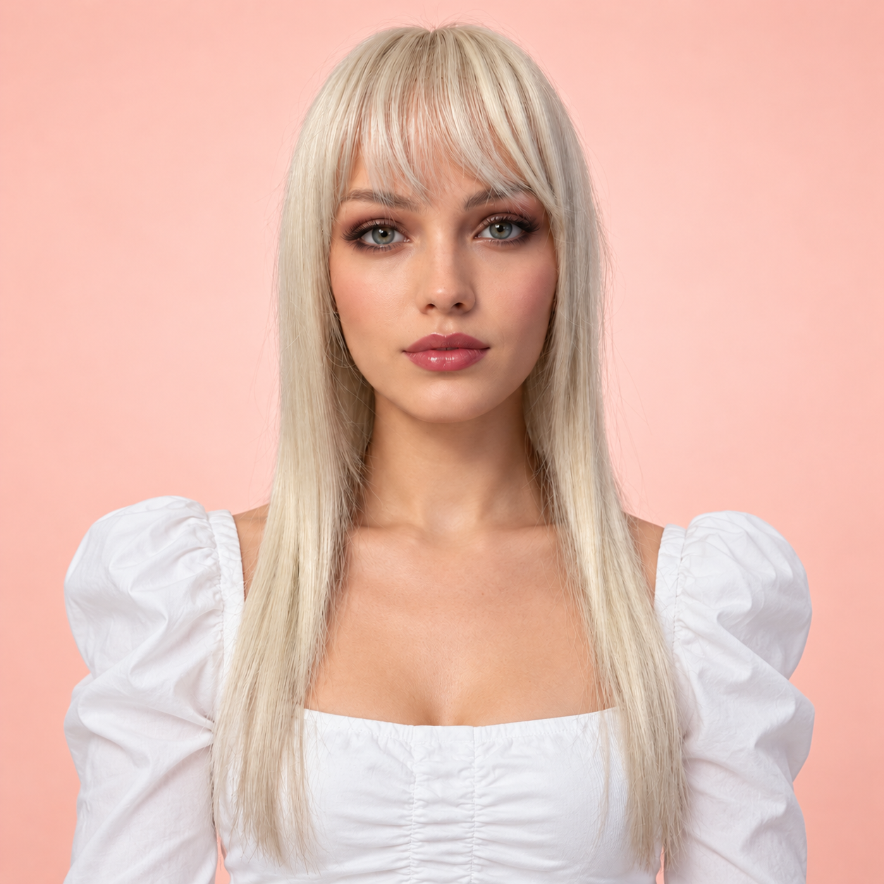 Šviesus perukas moterims platinos atspalvio  XE433295